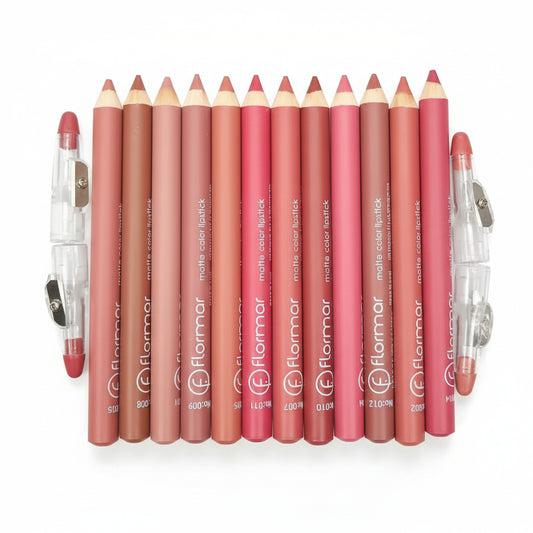 12 Flormar Matte Color Lipstick pencils 1 Pack