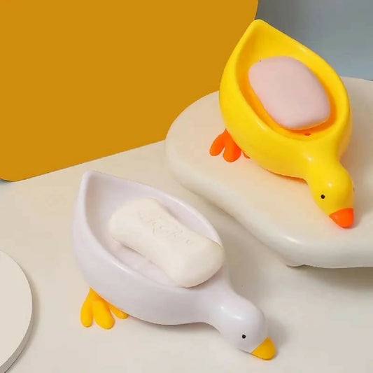 1 Pc Duck Soap Holder Cute Soap Drying Rack Kitchen Bathroom Shelf Floor Type Soap Holder Portable Countertop Soap Organizer Soap Case for Shower Bathroom Kitchen