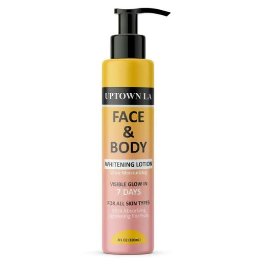 Uptown LA Face or Body Whitening Lotion Brightening Moisturizing Cream for Glowing or Even Skin Tone