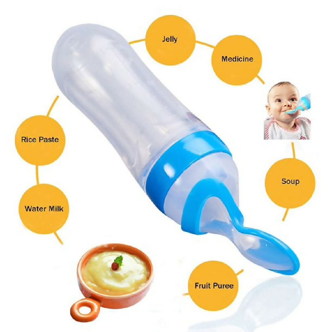Baby Spoon Feeder Silicone Bottle Feeding Random Color