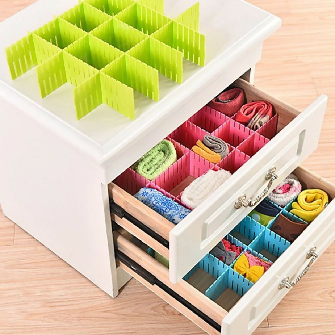 Pack Of 4 Plastic Drawer Dividers DIY Adjustable Partition Boards For Cabinets Wardrobes And Household Storage - Random Color