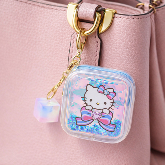 Coin Purse Key Chain Square Hello Kitty