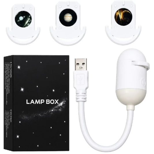 Galaxy Starry Sky Lamp Box 2-in-1 Projector Night Light with 3 Projection Lenses Built-in Night Light