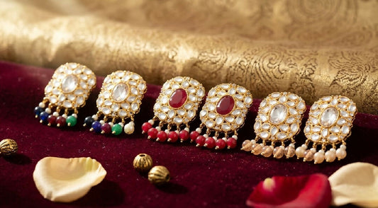 Kundan ear studds