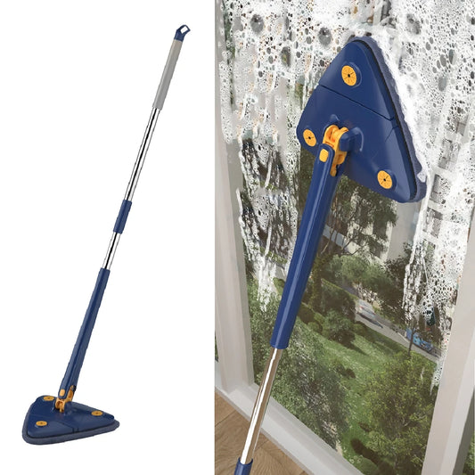 Extendable 360° Triangle Mop with Twist Squeeze – Multi Surface Cleaning Mop (Random Color)