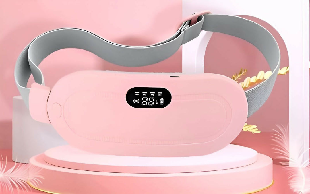 Electric Period Cramp Massager Vibrator Heating Belt for Menstrual Relief Pain Waist Stomach Warming Women