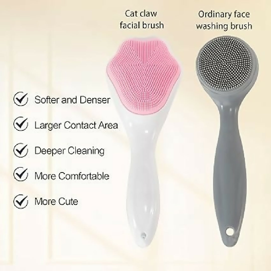 1 PCs Silicone Face Scrubber Exfoliating Brush Manual Handheld Massager Facial Cleansing and Blackhead Scrubber Soft Bristles for Face Skincare Random Color