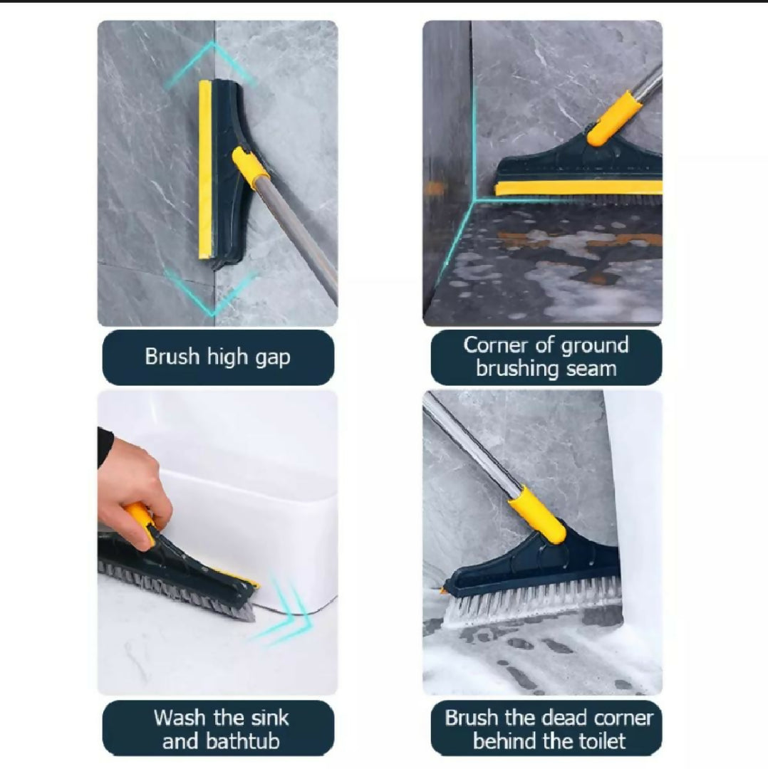 2 In 1 Multi Functional Rotating Floor Scrub Brush With Long Handle