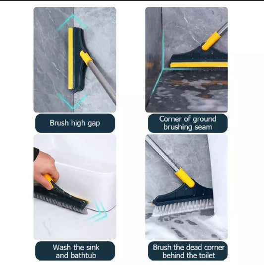 2 In 1 Multi Functional Rotating Floor Scrub Brush With Long Handle
