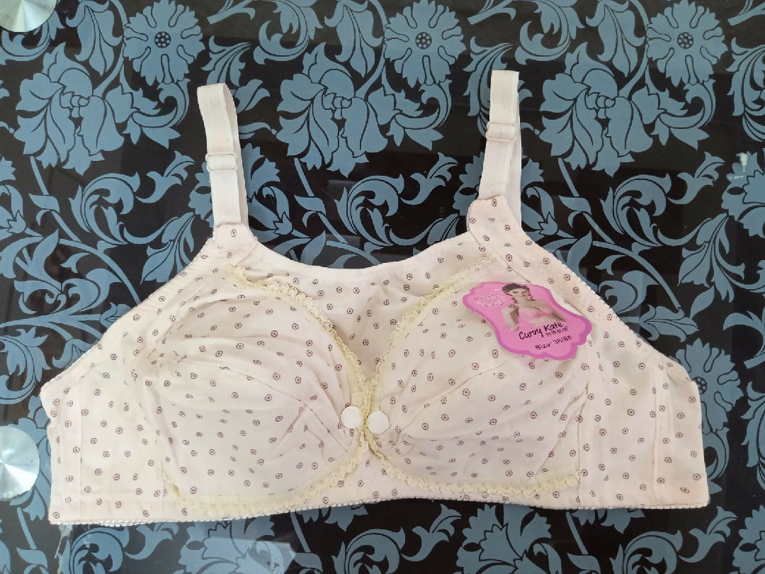 Premium Nursing Bra for Feeding Mothers Front Open Button Cotton Maternity Bra