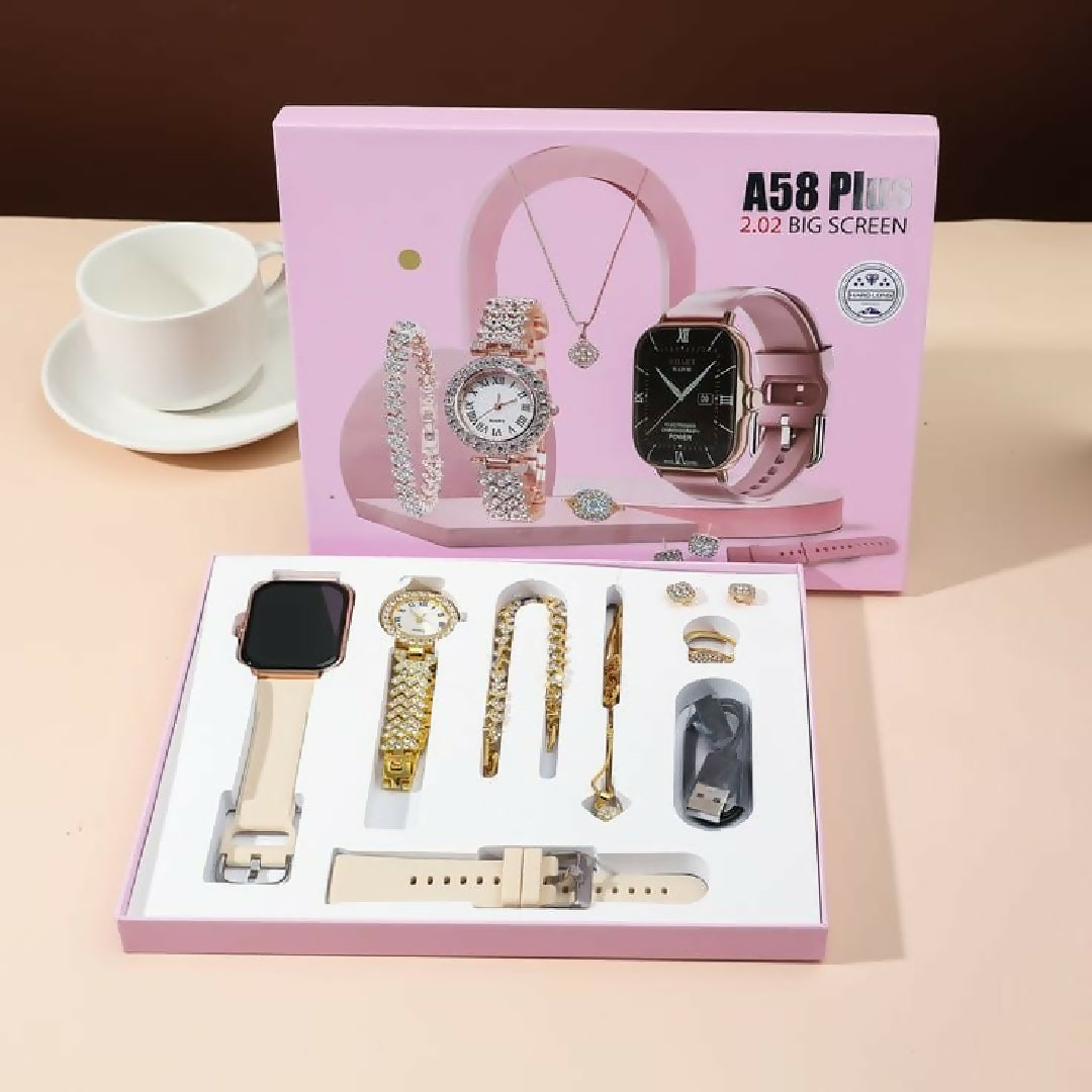 A58 Plus Ladies Smartwatch with Jewelry Strap Elegant Fitness And Health Tracker