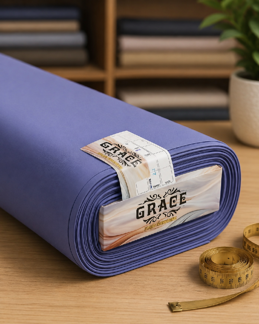Premium Wash Wear Unstitched Suit Fabric Royal Lavender Blue 4 Meter