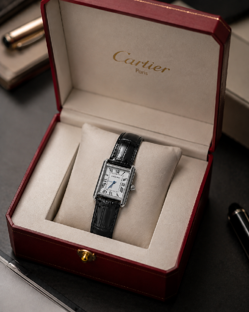 Luxury Rectangular Dress Watch Black Crocodile Pattern Strap
