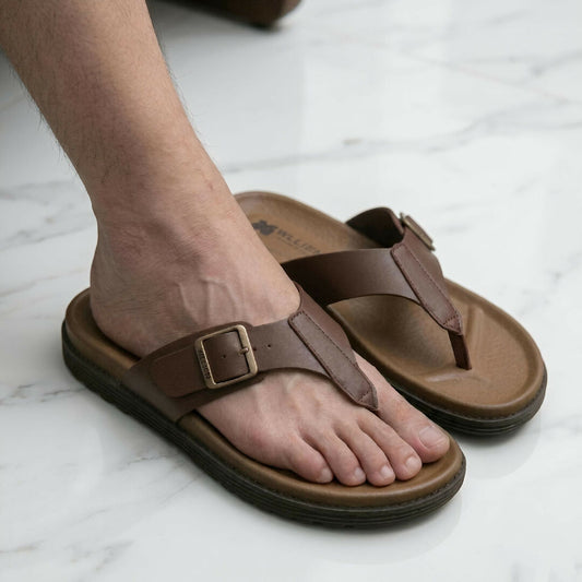 Men Ultra Soft Bed Comfort Chappal Ergonomic Orthopedic Slides with Adjustable Metal Buckle Lightweight Non Slip Summer Slippers