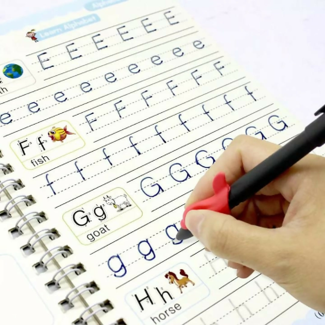 Sank Magic Book Practice - Montessori Children Tracing Handwriting - 4 Books and Magic Pen Set