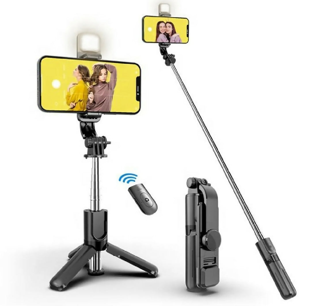 BLUKS BX310 3 in 1 Tripod Stand Selfie Stick with light and with Bluetooth Remote