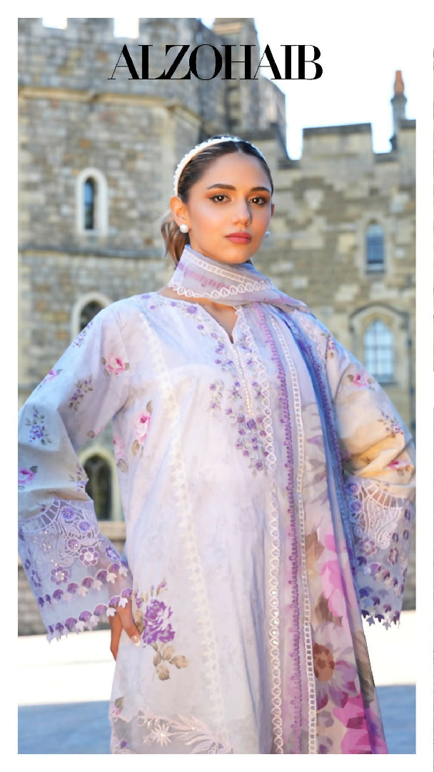 Printkari 3 Piece Unstitched Embroidered