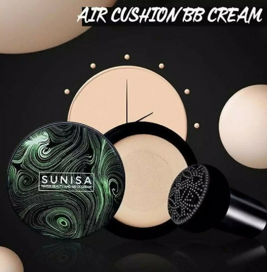 SUNISA-Waterproof-Mushroom-Head-Air-Cushion-Foundation-BB-CC-Cream-with-Moisturizing-Liquid-Base-and-Sponge-Applicator