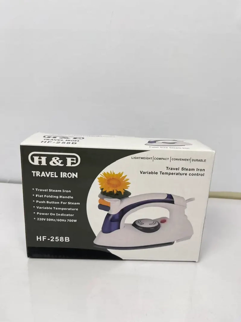 H F Travel Iron Compact Steam Iron with Foldable Handle 700 W