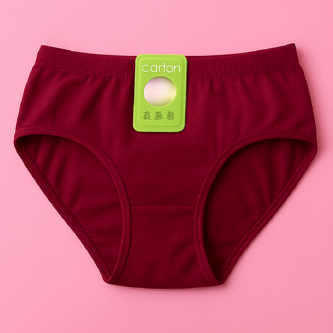 Jersey Plain Panty for Women - Soft Lightweight Comfortable Everyday Underwear - Breathable Jersey Fabric in Maroon - Large