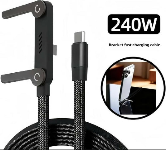 240w fast charging cable 2 in 1 USB cable and mobile stand without box