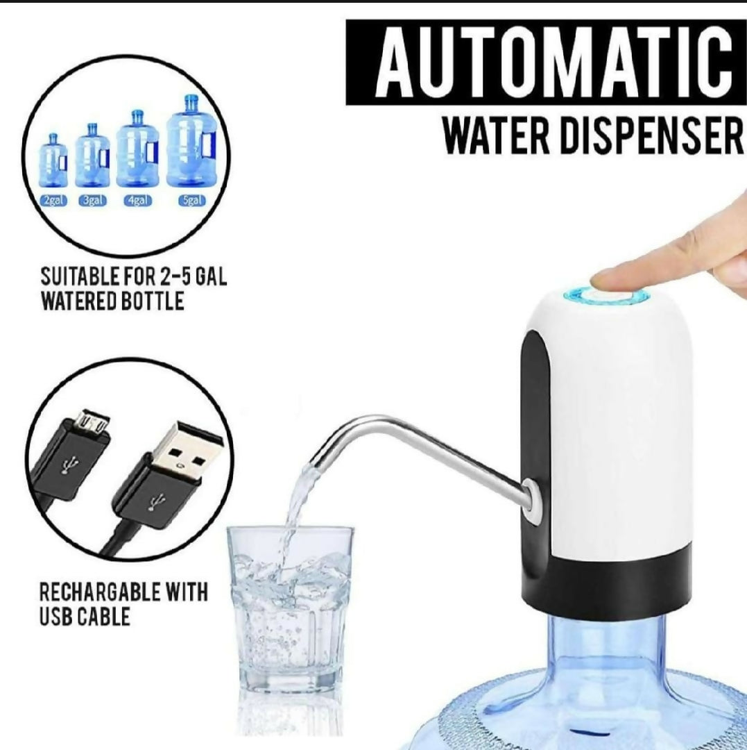 Automatic Electric Water Bottle Pump Dispenser - USB Rechargeable One-Touch Water Pump for Home - Office - Outdoor Use and Universal Gallon Bottles