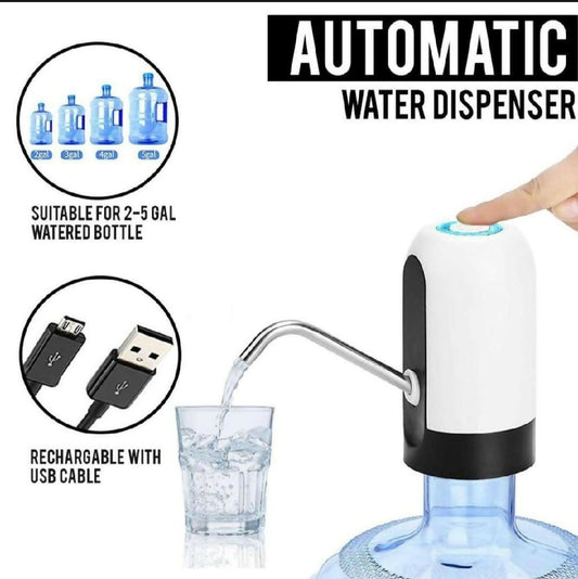 Automatic Electric Water Bottle Pump Dispenser - USB Rechargeable One-Touch Water Pump for Home - Office - Outdoor Use and Universal Gallon Bottles