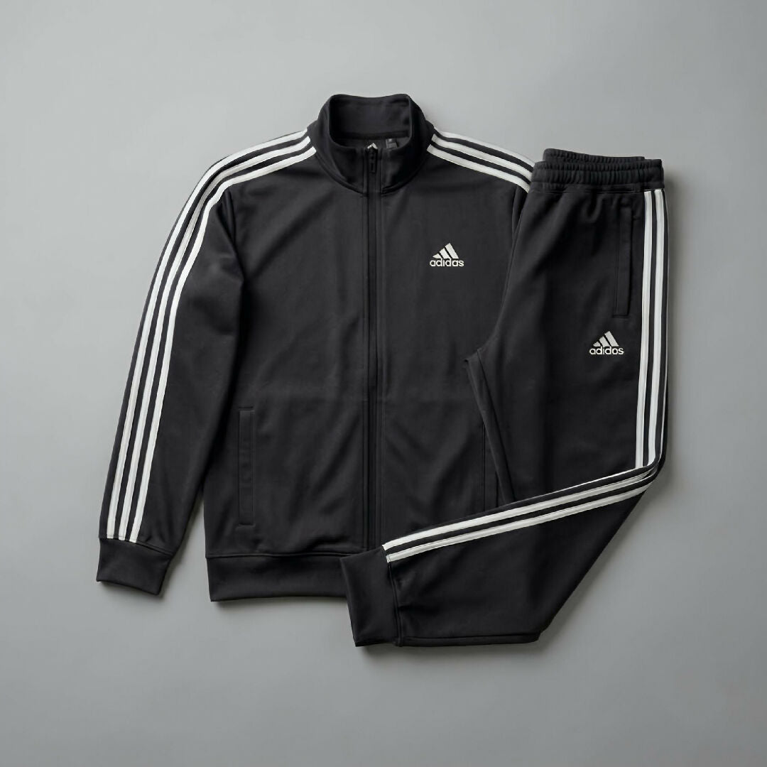 Luxury Mens 3 Stripe Scuba Tracksuit Set Ultra Soft Wrinkle Free Upper and Trouser