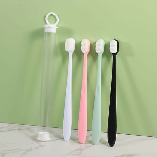 Bristle Micro Nano Toothbrush for Sensitive Teeth and Gums Care Extra Soft Silko Toothbrush for Adults and People with Braces