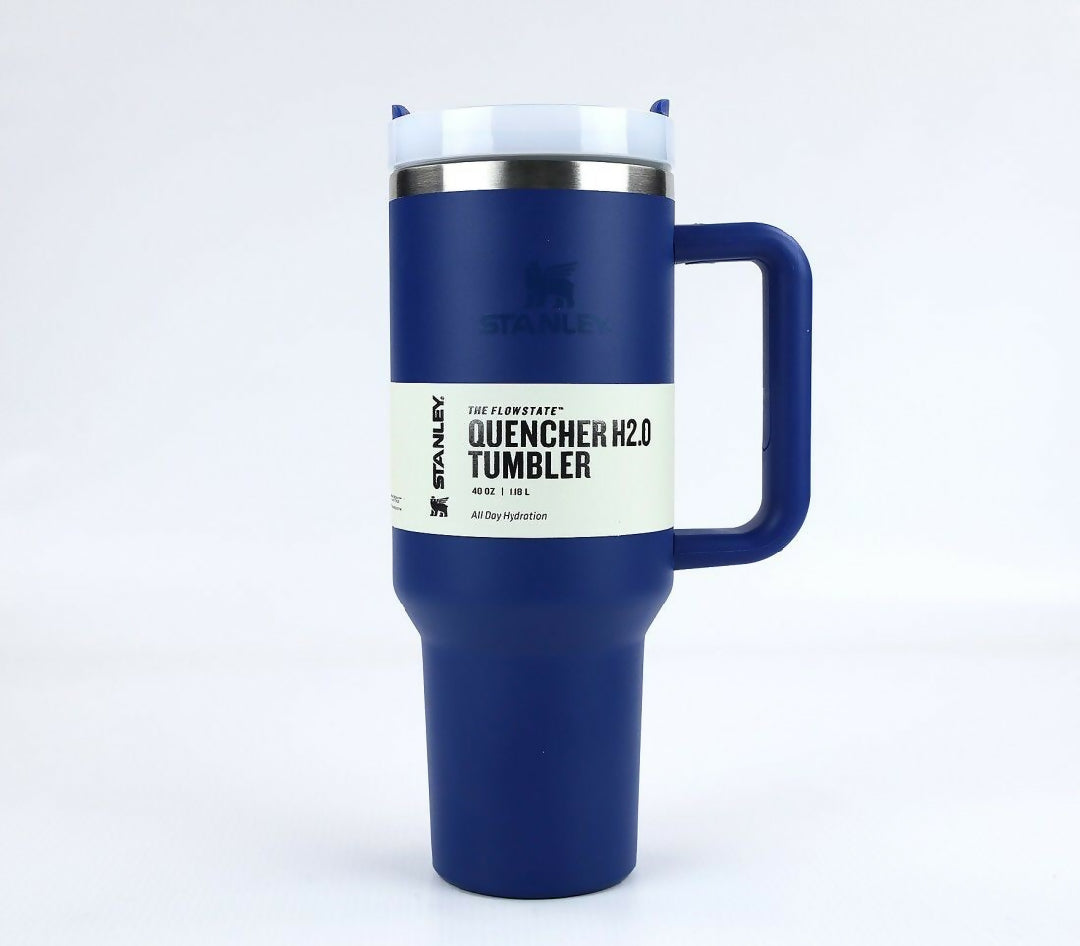 Stanley 40 Oz 1200ML Stainless Steel Vacuum Insulated Tumbler with Straw Leak-Proof Quencher Cup for Hot Cold Beverages Travel Mug Gym Water Bottle Coffee Thermos Random Colors Stanley With Box