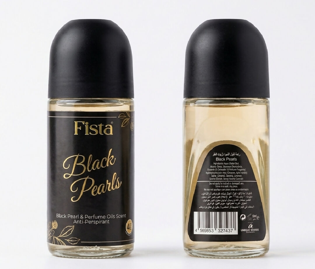 Fista Black Pearls Deodorant Roll On 50ml Perfume Oils Scent Alcohol Free