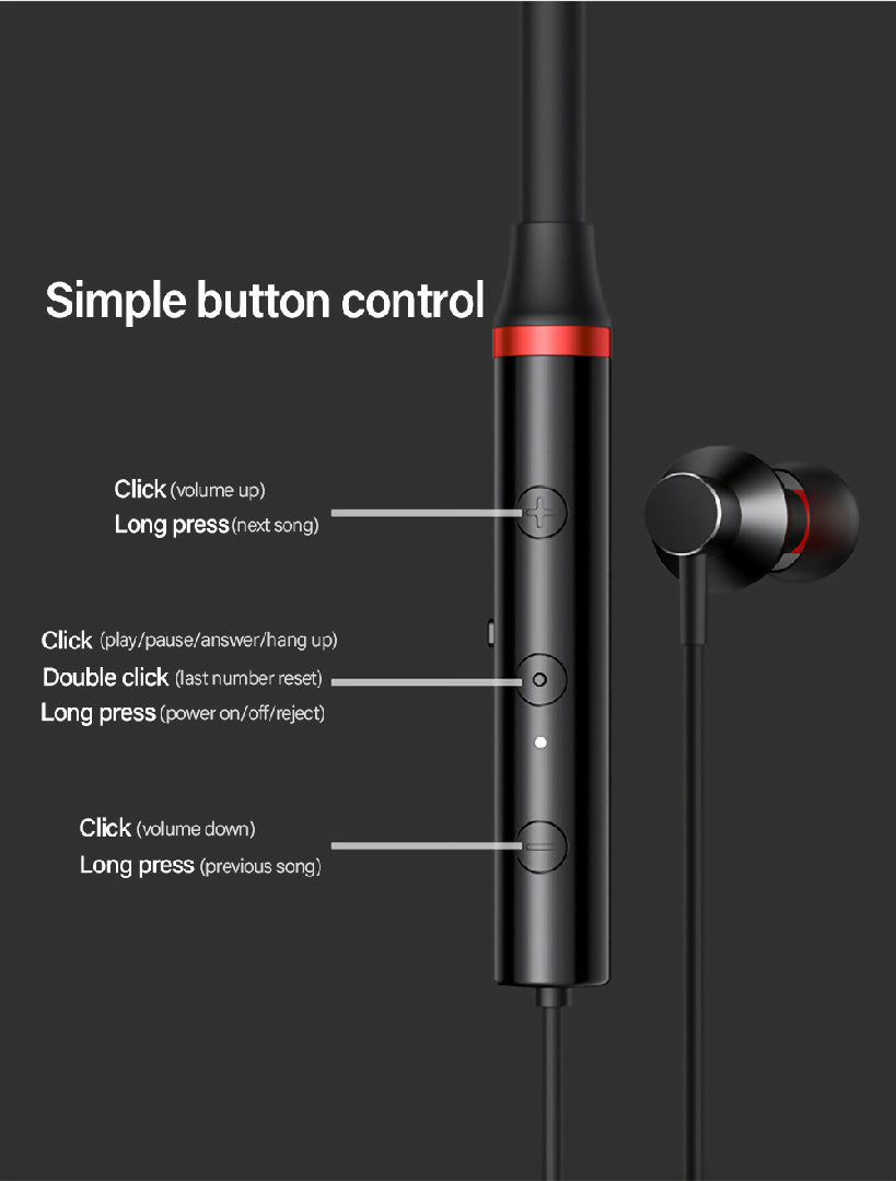 Lenovo Premium Bluetooth Neckband Model 05 Super Bass Wireless Earphones with Clear Voice Fast Charging Black