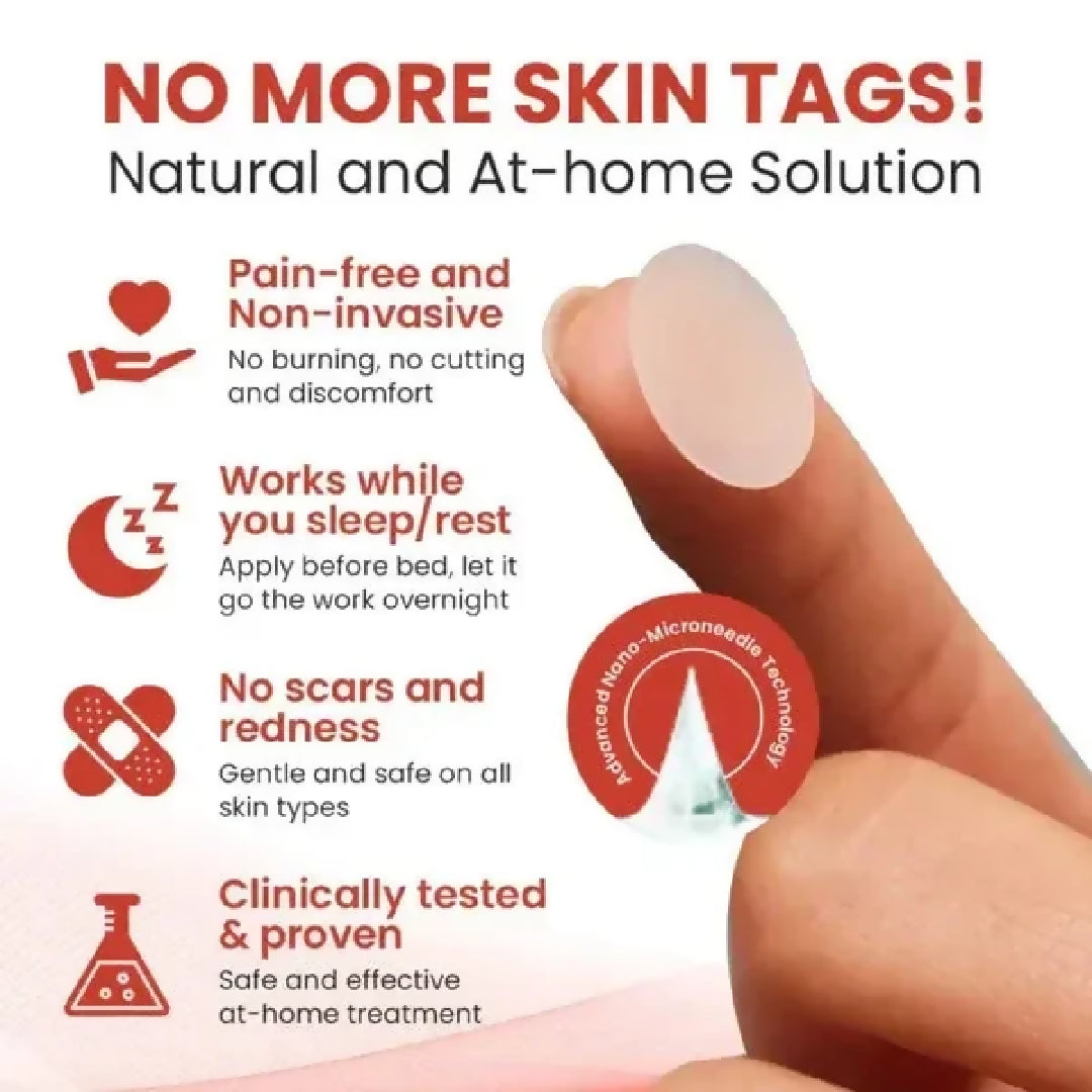 DermaSmooth Skin Tag Remover Patch - Fast Safe and Painless Skin Tag and Mole Removal Solution