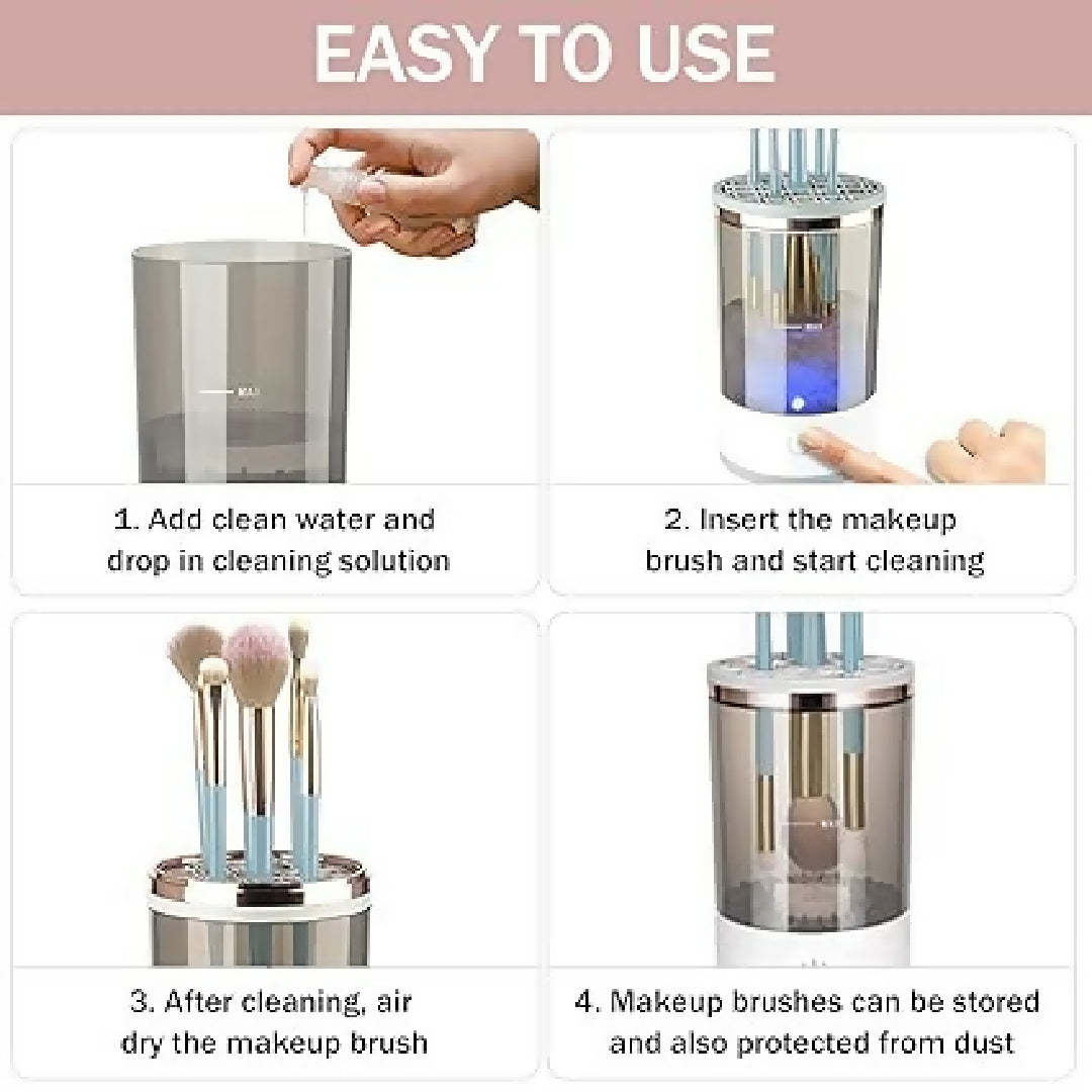 3 In 1 Electric Makeup Brush Cleaner - Automatic Make Up Brush Holder and Cleaner