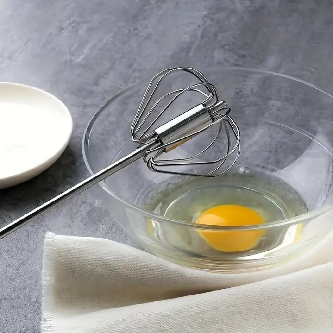 Hand Pressure Semi-Automatic Egg Beater Kitchen Accessories Tools Self Turning Cream Utensils Whisk Manual Mixer - 40 by 7-5 cm