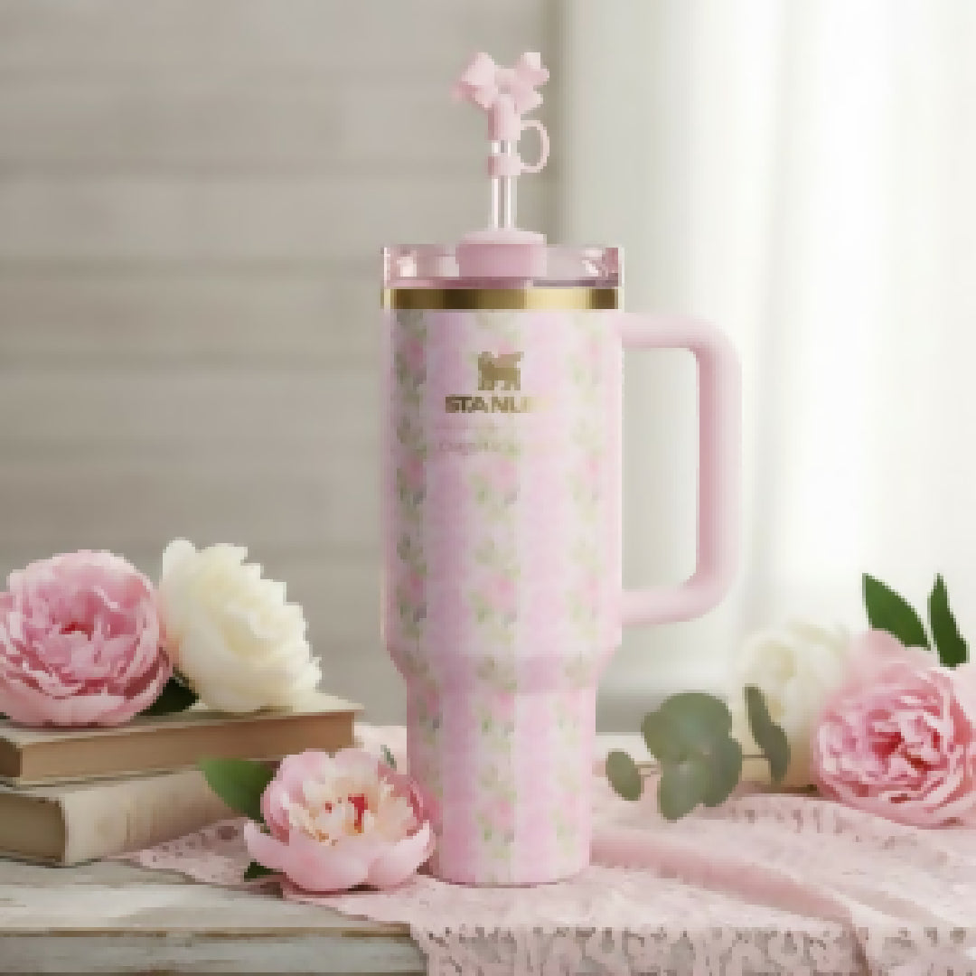STANLEY X LOVE SHACK FANCY TUMBLER QUENCHER 40 OZ - PREMIUM GIFT BOX PACKAGING WITH STRAW TOPPER