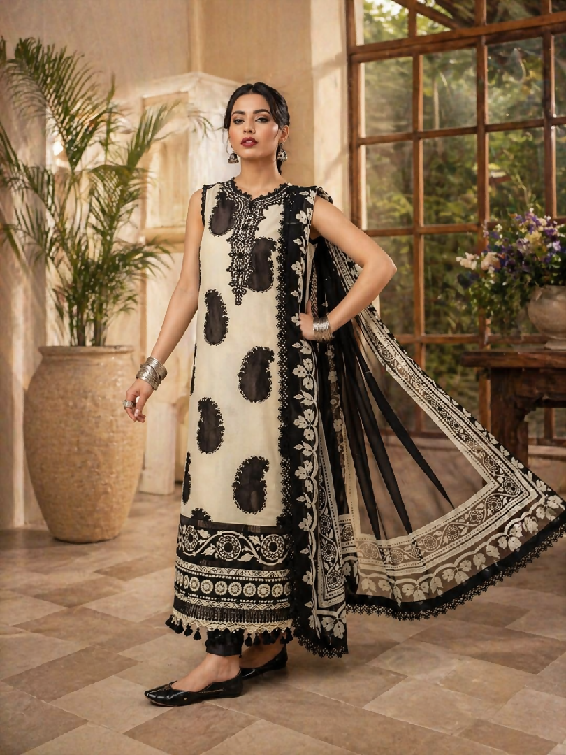 Unstitched Women Dress Lawn Summer Fashion Trendy New Arrival Printed 3pc Dress For Women