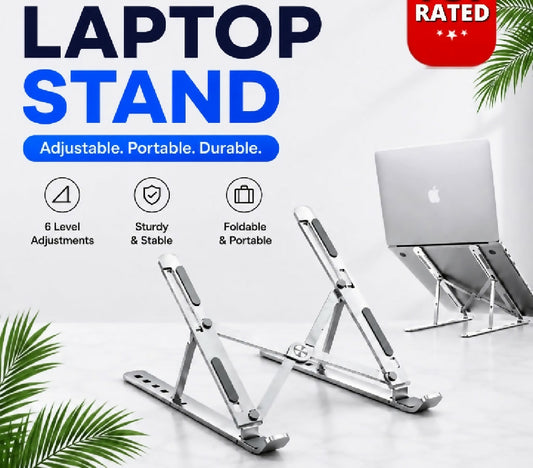Premium Foldable Aluminum Laptop Stand Adjustable Metal Notebook Stand