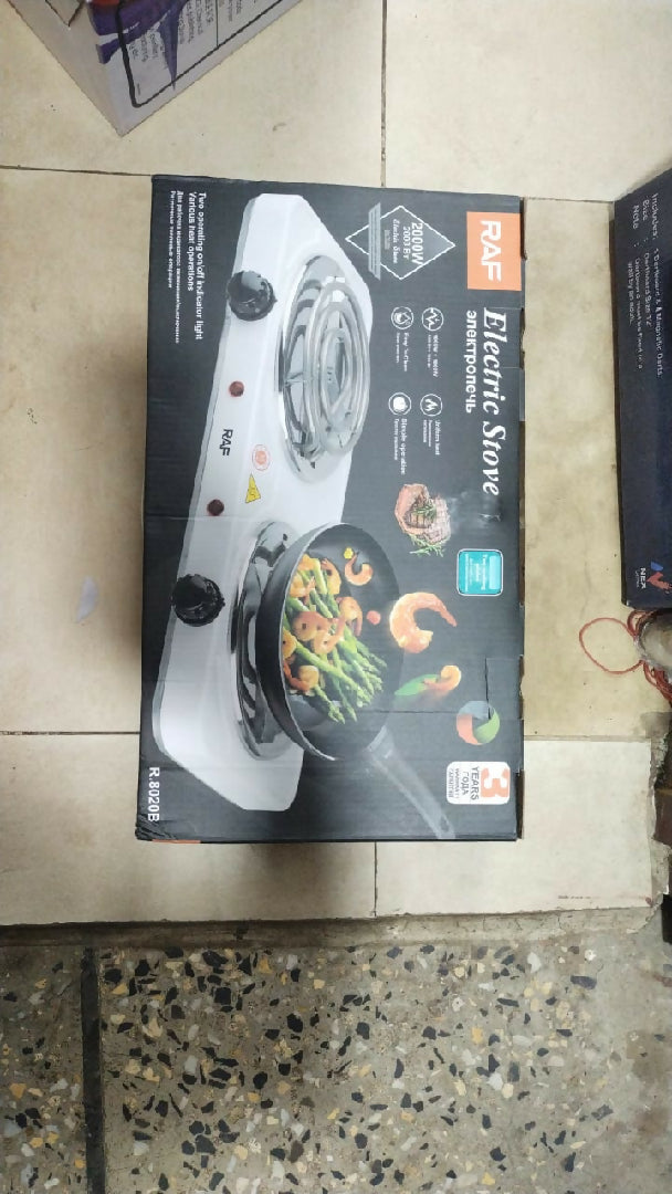 Premium Brand RAF New Arrival countertop Coil Hotplate Stove Cooktop Double Flat Burners Electric Hot Plate Double Electric Stove