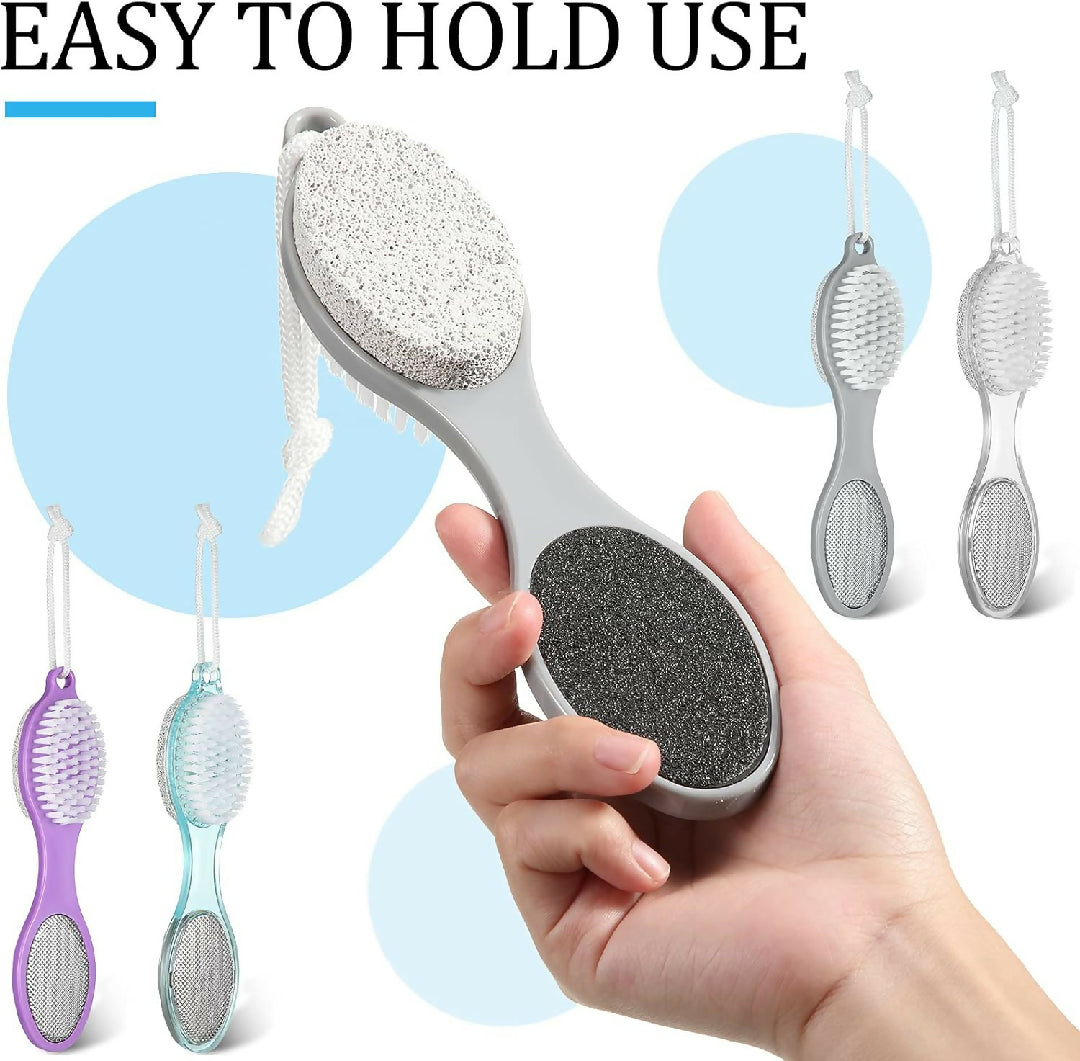 4 in 1 Pedicure Tool Callus Remover Brush Complete Foot Care Solution