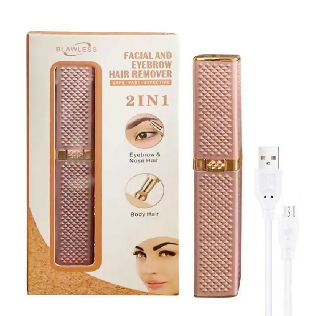 Rechargeable 2 In 1 Hair Remover Trimmer For Women Electric Flawless Facial Machine Razor Painless