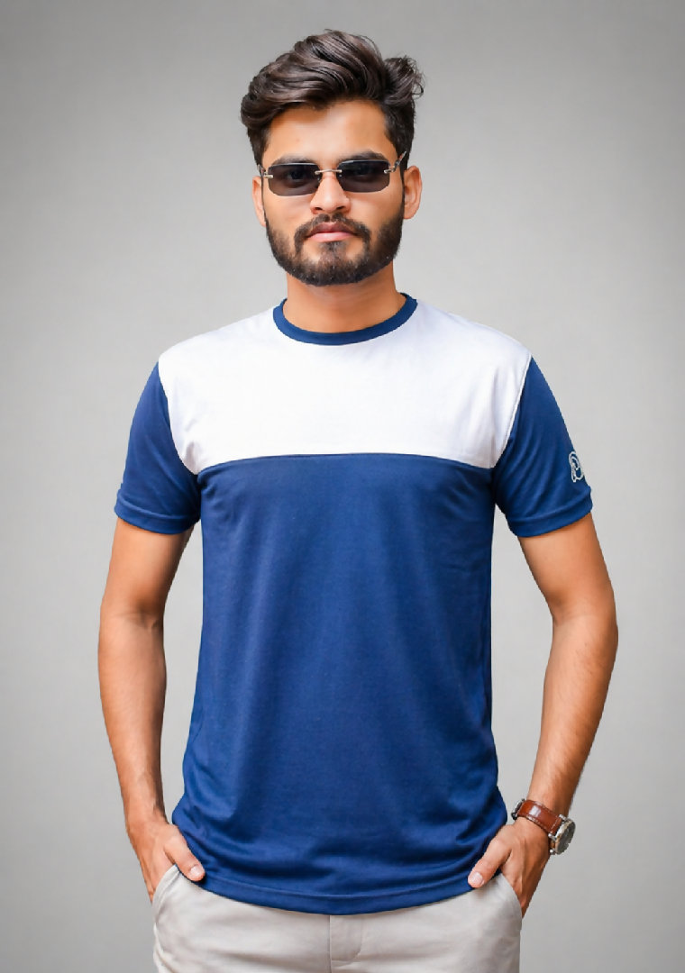 GLO-109 Navy Block Tee