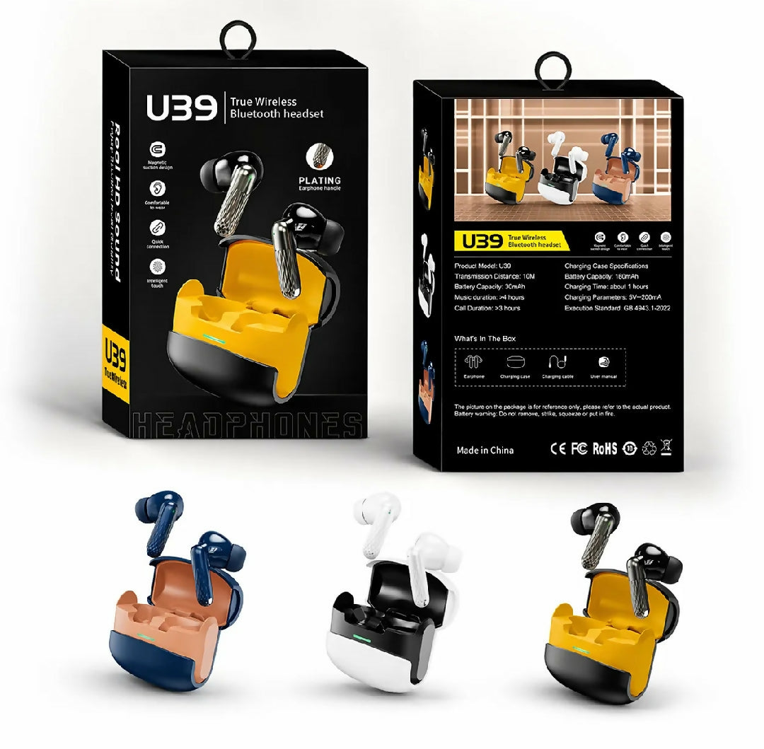 Original U39 Wireless Earbuds Bluetooth High Bass Noise Reduction