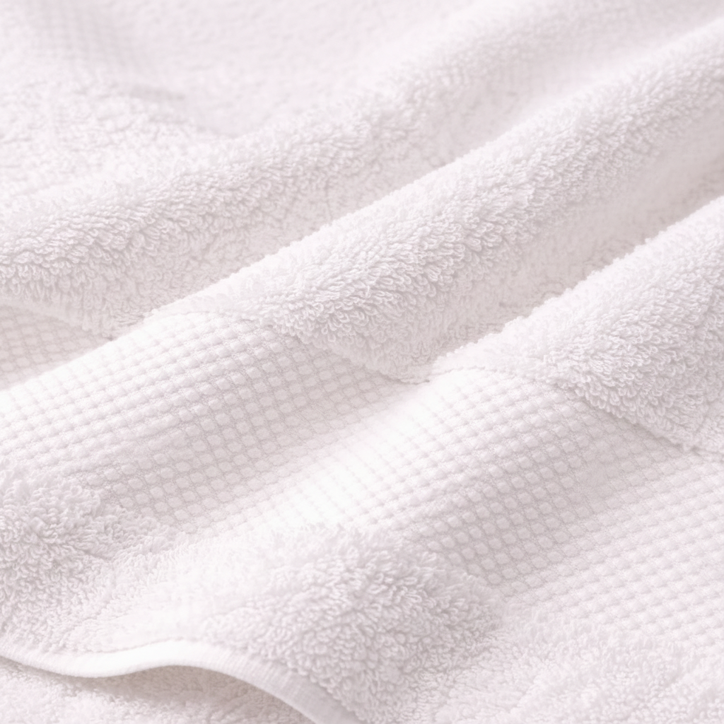 500 GSM Combed Cotton Towel Set Pack of 2 (Bath Towel + Bath Sheet) White