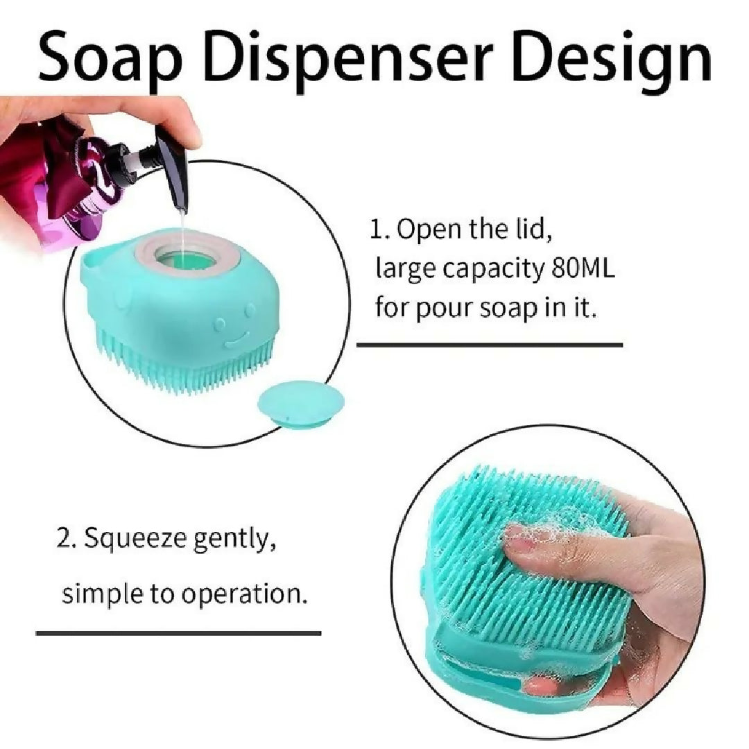 Silicon Bath Body Brush Exfoliating Body Scurb Brush With Soap Dispenser 2 In 1 Ultra Soft Bath Sponge Shower Brush And Body Massager
