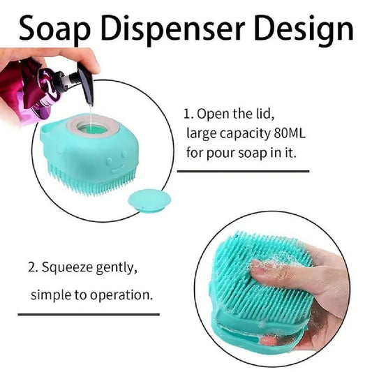 Silicon Bath Body Brush Exfoliating Body Scurb Brush With Soap Dispenser 2 In 1 Ultra Soft Bath Sponge Shower Brush And Body Massager