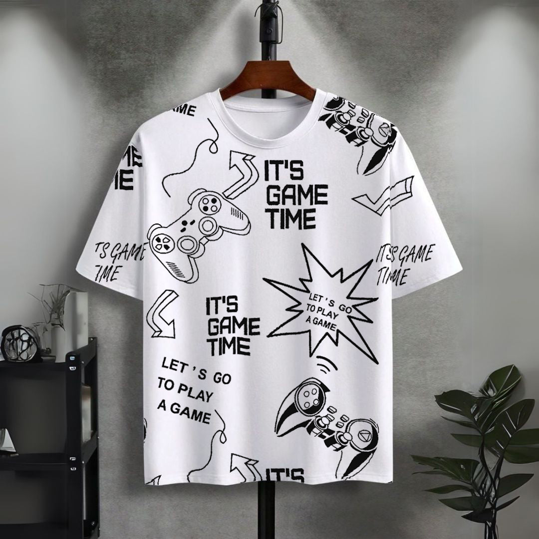 Short Sleeves T-shirt | It`s Game Time | White
