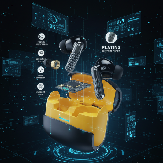 U39 True Wireless Bluetooth 5-1 Earbuds - Premium Plating Design - Random Color