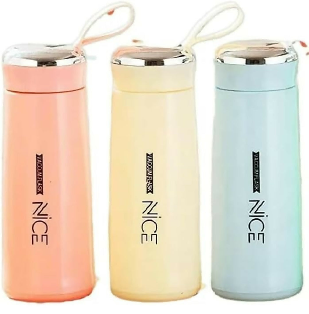 Nice Bottle Glass Water Bottles Natural BPA Free Eco Friendly Reusable Refillable Water Glass Water Bottles Wide Mouth Liquid Storage Leak Proof Caps Perfect For Travel and Storing Beverages Juice Smoothies Tea 450ml Multicolor