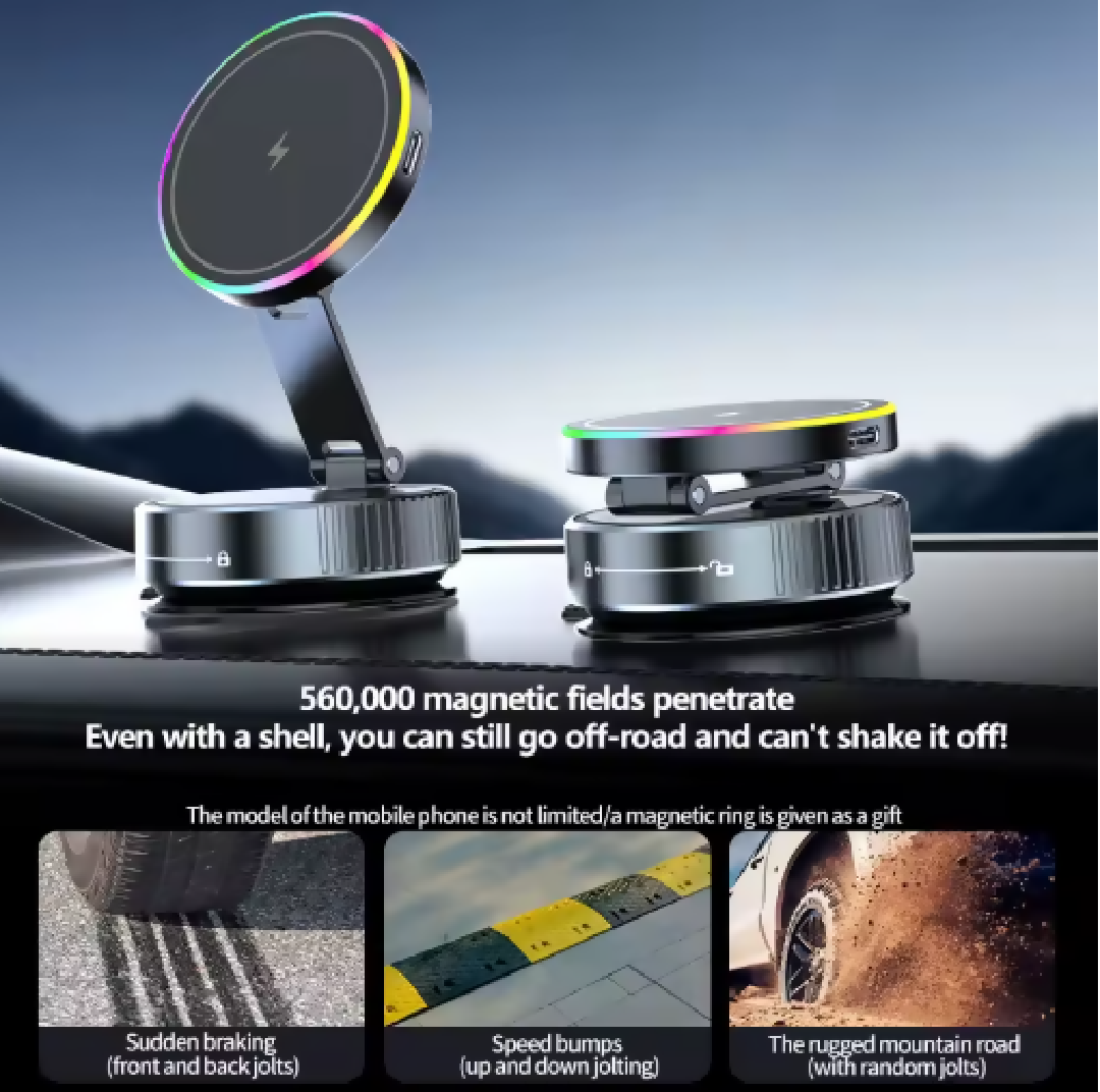 Magnetic Strong Magnetic Phone Holder Foldable Design 360 Adjustable Vacuum Mount for Car Desk Bathroom Universal Use for home